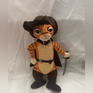 Vintage Puss in Boots Talking Plush – Shrek 2 Hasbro 2003–2004, Working Voice